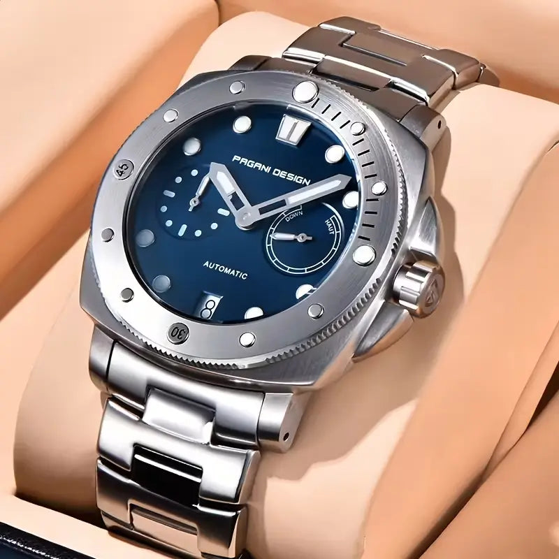 Pagani Design – Reloj Automático Para Hombre de 41 mm - Acero Inoxidable con Esfera Azul - PD-1767