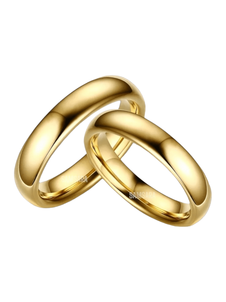 Alianzas de Tungsteno con Enchape en Oro de 18k - Samsara
