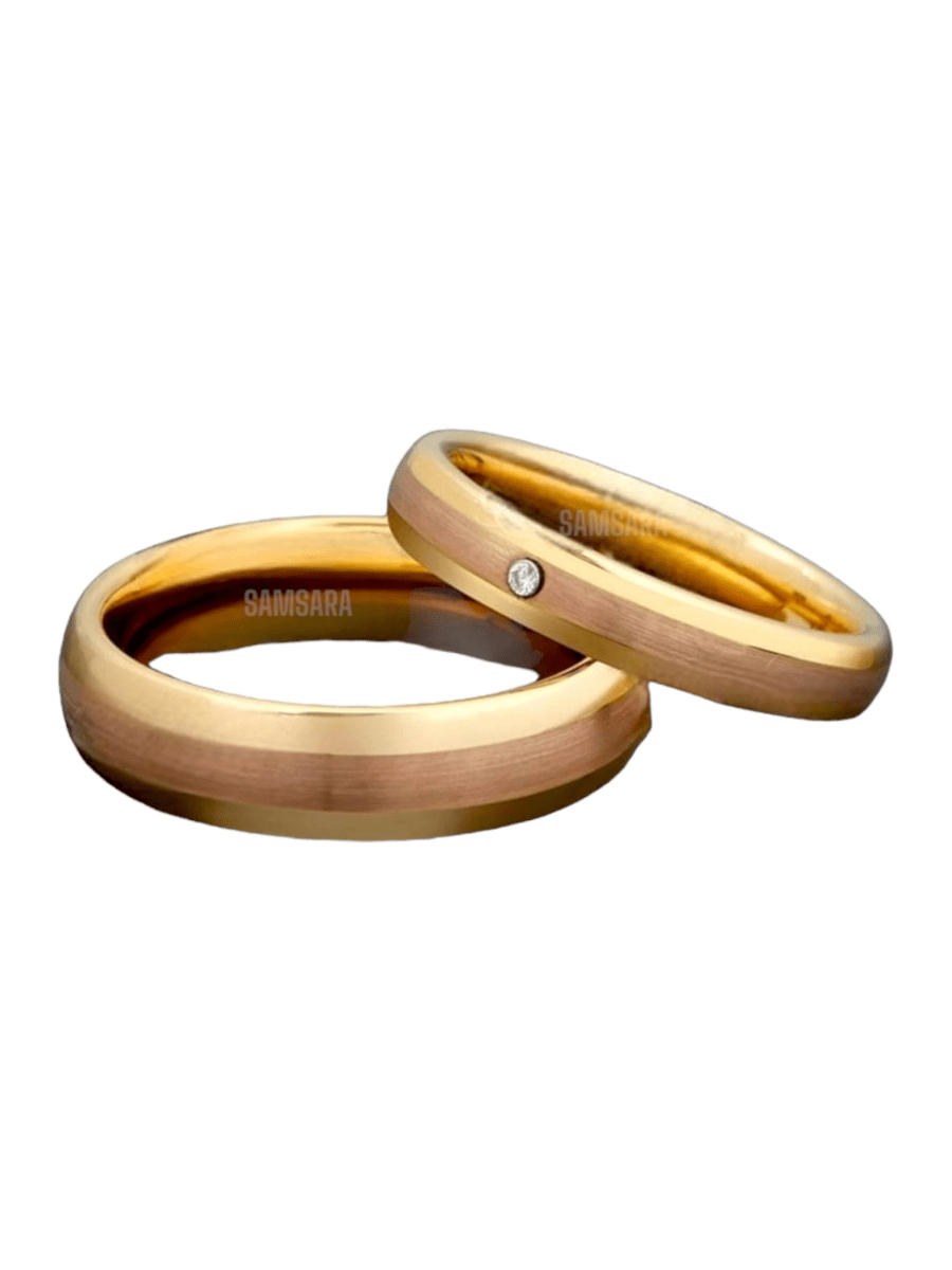 Alianzas de Tungsteno con Enchape en Oro de 18k - Samsara