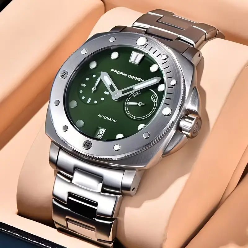 Pagani Design – Reloj Automático Para Hombre de 41 mm - Acero Inoxidable con Esfera Verde - PD - 1767 - Samsara