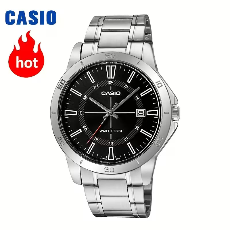 Casio – Reloj Para Hombre de 41.5 mm - Acero Inoxidable con Esfera Negra - MTP-V004D-1C