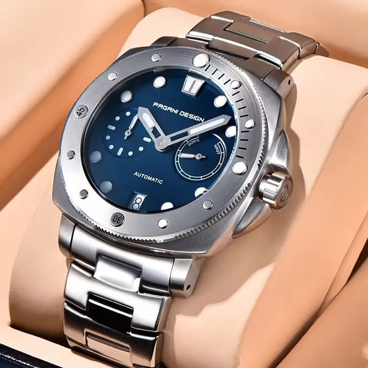 Pagani Design – Reloj Automático Para Hombre de 41 mm - Acero Inoxidable con Esfera Azul - PD-1767