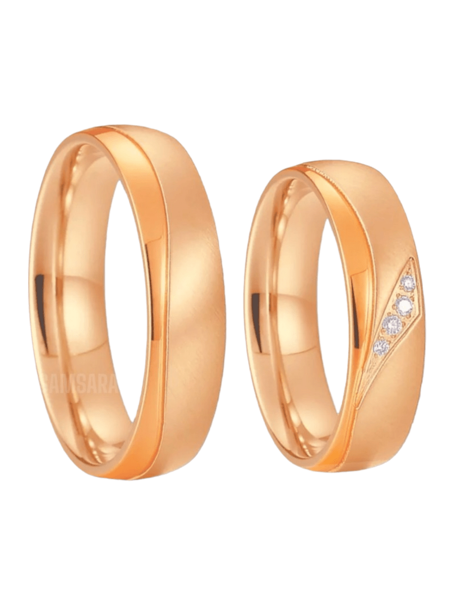 Alianzas de Titanio con Enchape en Oro de 18k - Samsara