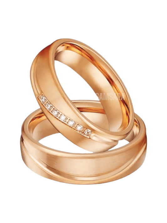 Alianzas de Titanio con Enchape en Oro de 18k - Samsara