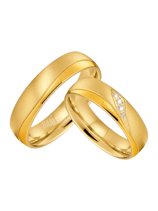 Alianzas de Titanio con Enchape en Oro de 18k - Samsara