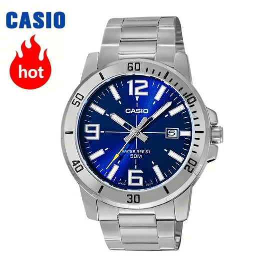 Casio – Reloj Para Hombre de 45 mm - Acero Inoxidable con Esfera Azul - MTP - VD01D - 2b - Samsara