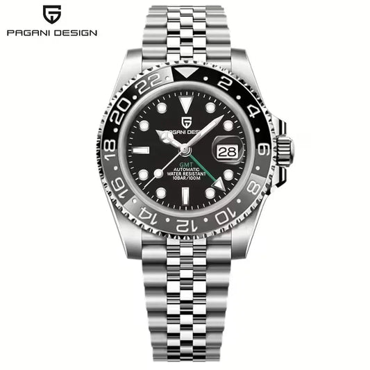 Pagani Design – Reloj Automático Para Hombre de 40 mm - Acero Inoxidable con Esfera Negra - PD - 1662 - Samsara