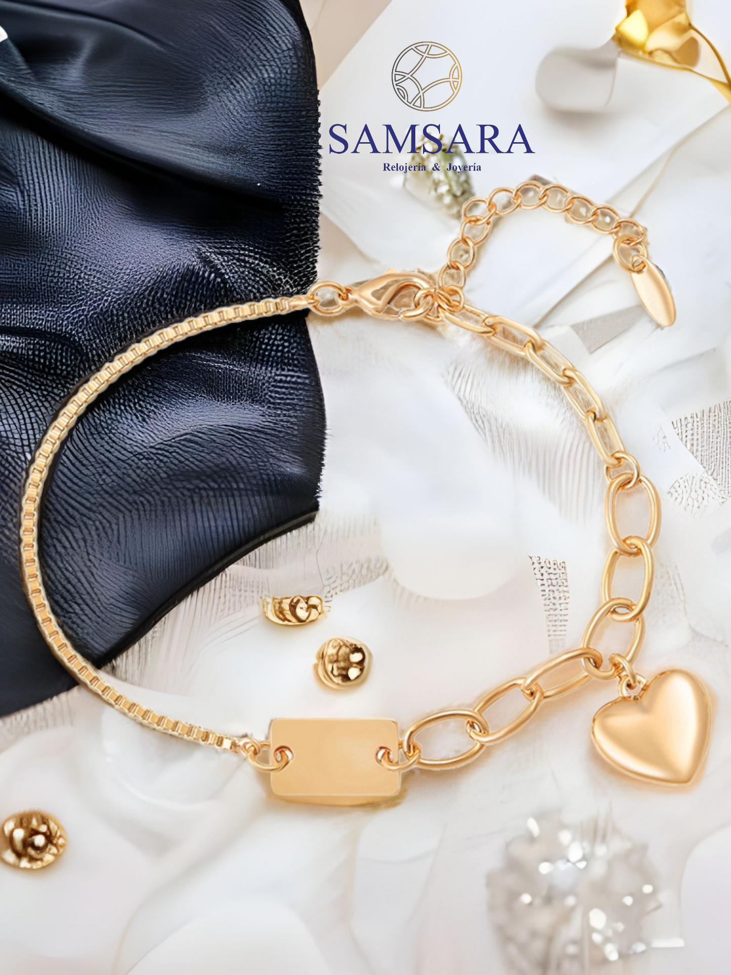 Pulsera de Dama Enchapada en oro de 18k, Calidad Garantizada