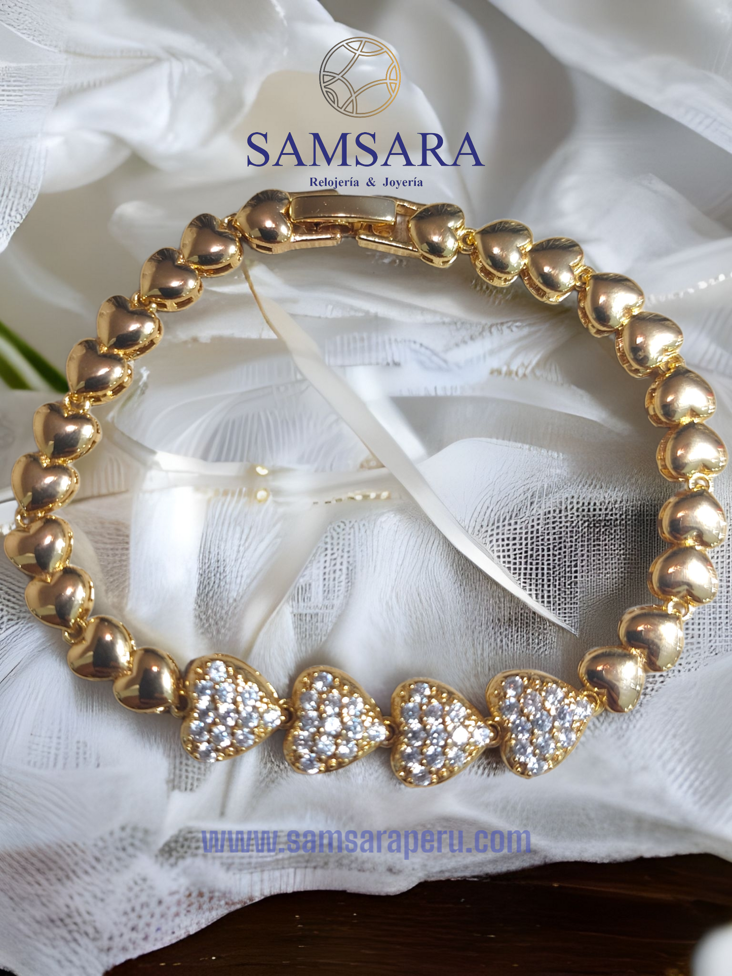 Pulsera de Dama Enchapada en oro de 18k, Calidad Garantizada