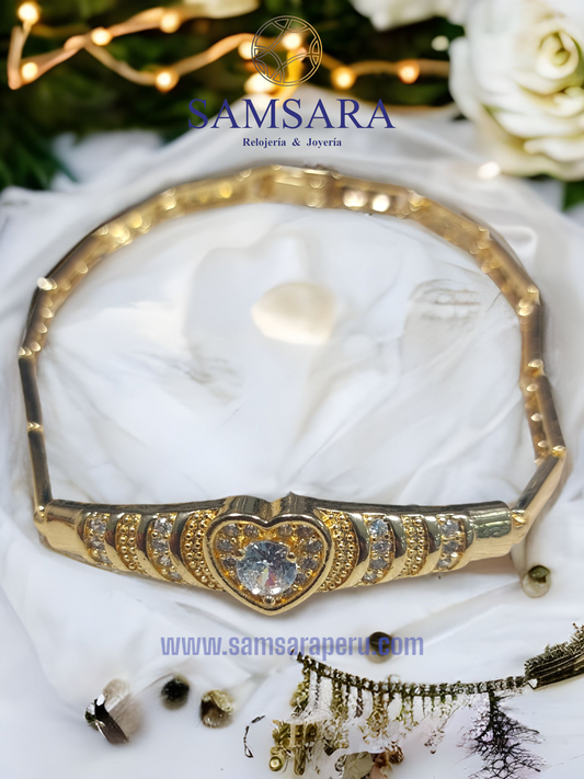 Pulsera de Dama Enchapada en oro de 18k, Calidad Garantizada