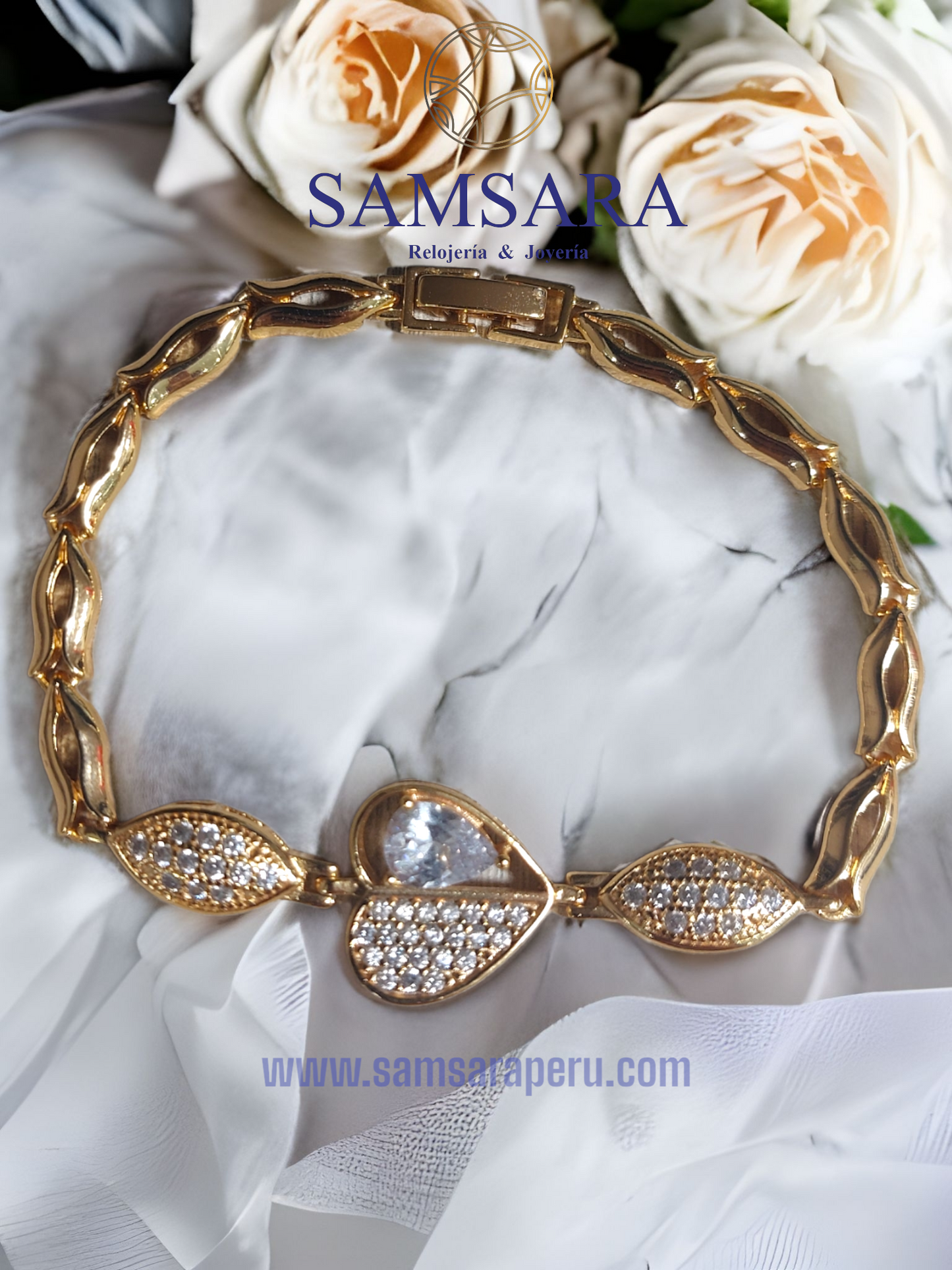 Pulsera de Dama Enchapada en oro de 18k, Calidad Garantizada