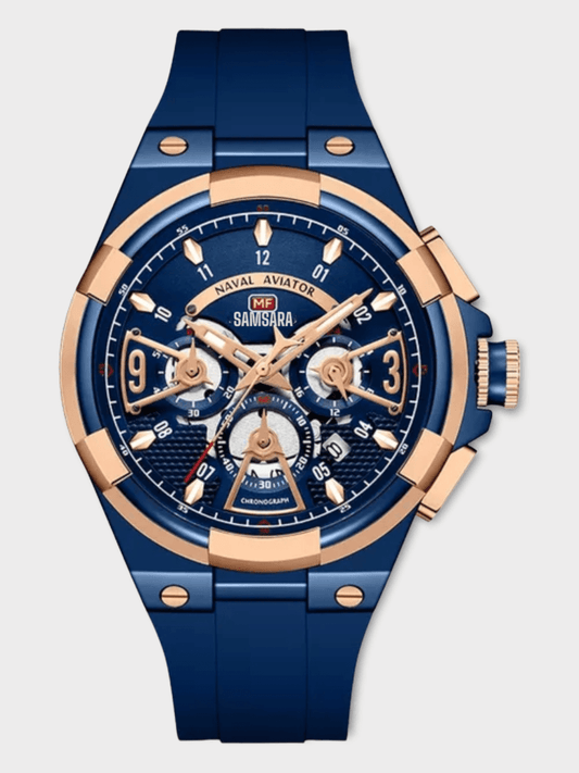 Reloj de Acero Inoxidable y Correa de Goma Para Hombre Resistente al Agua - Samsara