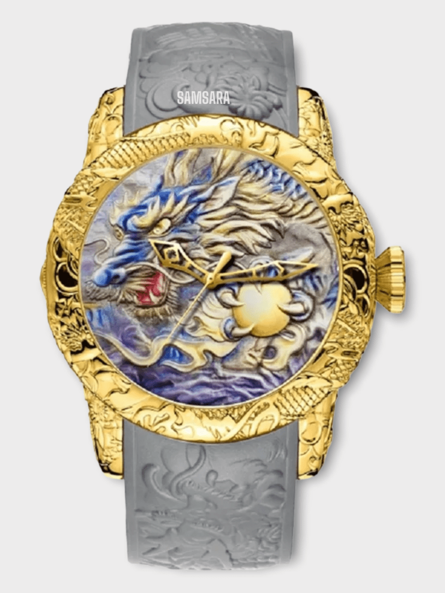 Reloj de Acero Inoxidable y Correa de Goma Para Hombre Resistente al Agua - Samsara