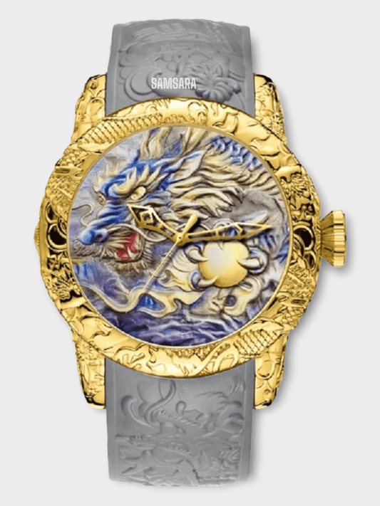 Reloj de Acero Inoxidable y Correa de Goma Para Hombre Resistente al Agua - Samsara