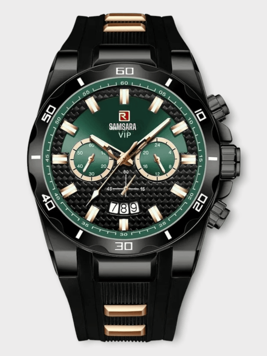 Reloj de Acero Inoxidable y Correa de Goma Para Hombre Resistente al Agua - Samsara